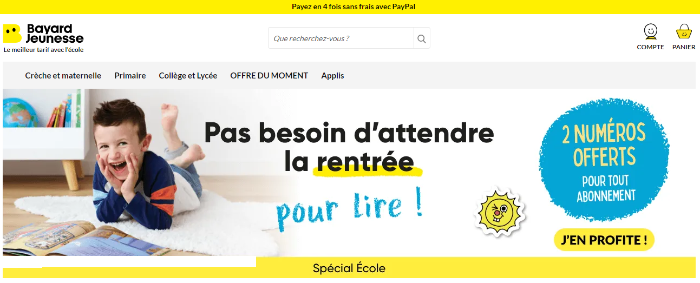 le site e-commerce bayard famille